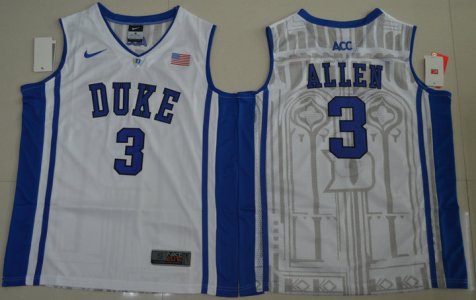 Maillot De Basket NCAA Duke Bleu Devils Garyson Allen 3 Col V College Basketball Elite Blanc